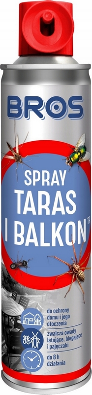 Rozprašovač, aerosól proti kliešťom, komárom, mravcom, muchám, osám, pavúkom Bros 350 ml + DABSTER.PL RUKAVICE JEDNORÁZOVÉ HDPE 2 ks